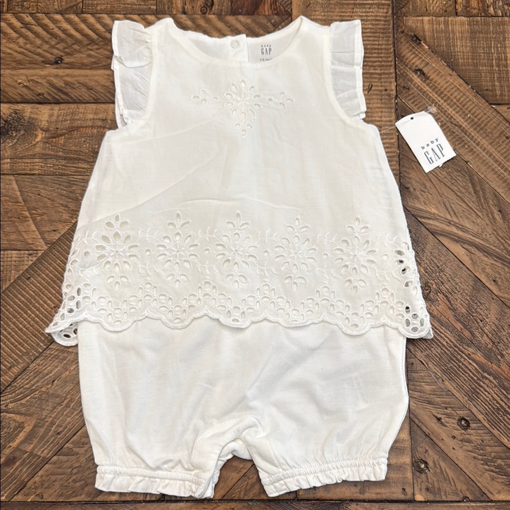 GAP White Jumpsuit with Elastic Waist